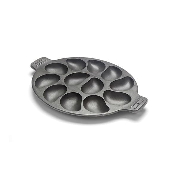 Østersgrillpanne i støpejern | 12-hulls design for jevn varmefordeling og grilling