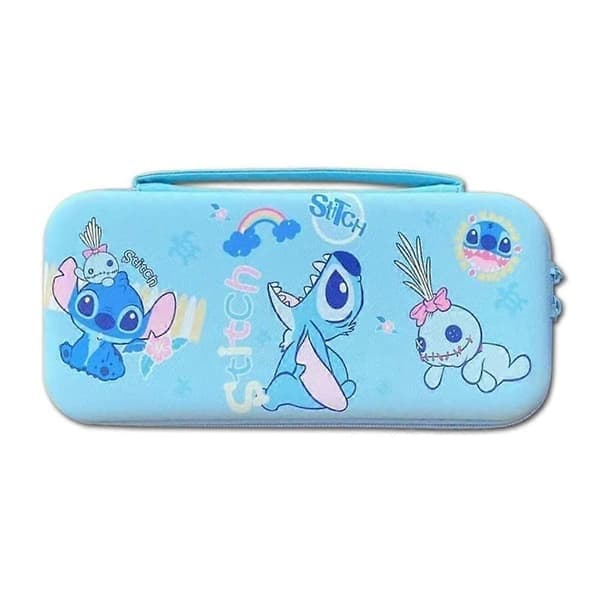 Sødt etui til Nintendo Switch OLED, Kawaii hårdt bærbart rejseetui med 12 spilkortpladser, indvendig beskyttelse blå