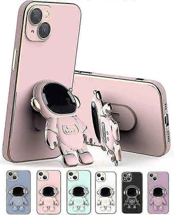 Astronaut Vikbart Stödskal Kompatibelt med iPhone 12 Pro Max/12 Pro/12, Elektropläterat TPU Skyddsskal