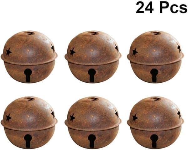 Sæt med 24 klokker til julepynt - 30 mm - Rust - DIY - Jul