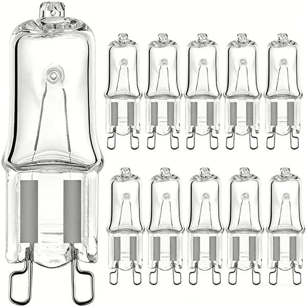 10-pack G9 Halogenlampor/Stiftlampor 25W/28W/40W, 230V - Varmvit - Halogen, Hög Prestanda 28W