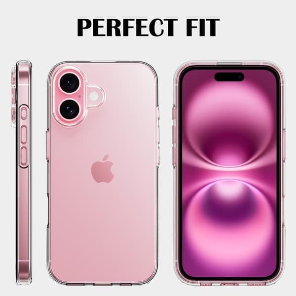 iPhone 16 läpinäkyvä ohut silikonigeelikuori (läpinäkyvä)