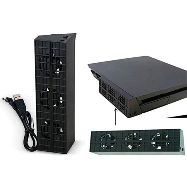 PS4 Slim Turbo Kylfläkt Extern USB-kylare, Automatisk Temperaturkontroll