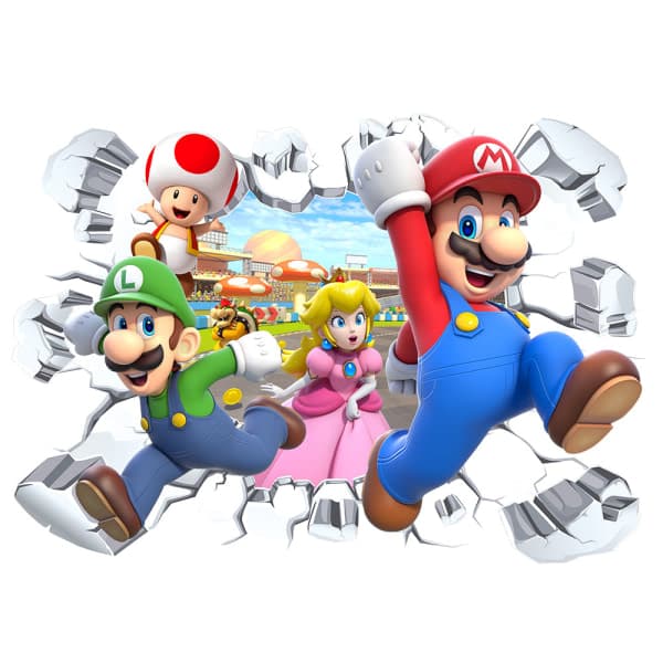 Super Mario-klistremerke selvklebende vanntett veggdekor