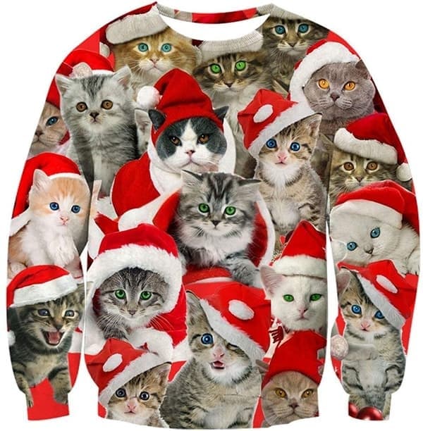 3D-printet grim julesweater, grim julesweater red XL
