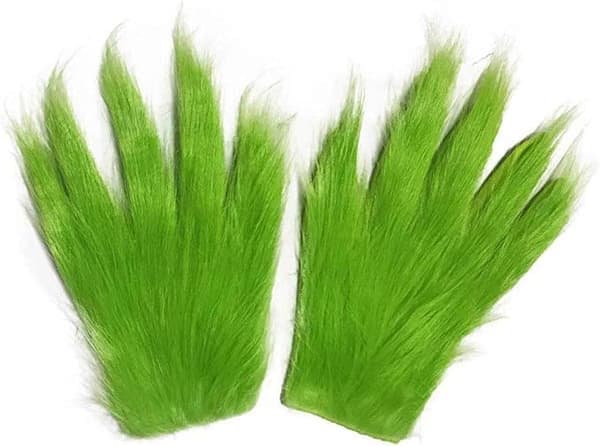 Julemaske og handsker, kostumerekvisitter, latex fuld hovedmaske