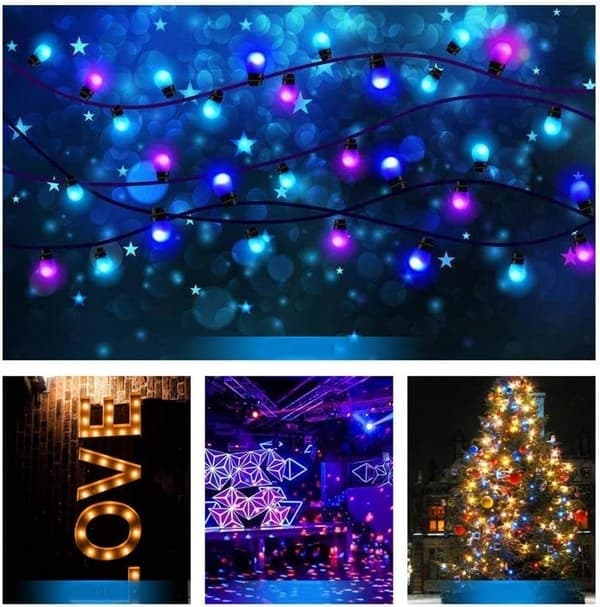 20 x B22 Bajonetfatning LED Farvelys Mini Globe Pære Golfbold Lys til Terrasse Havefest Jul