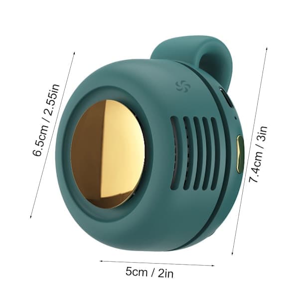 Bærbar Clip Køleventilator USB Genopladelig Mini Clip Ventilator Hals Talje Ventilator Justerbar Aircondition Ventilator (1. generation) green