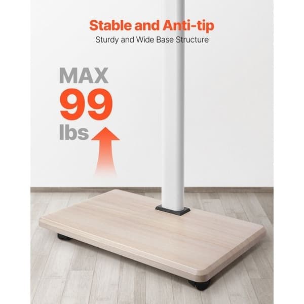 TV-stativ mobilt - DUOKU - Justerbar vogn - Kompatibel 32 til 70 tommer - Rotasjon ± 25° - Hvit