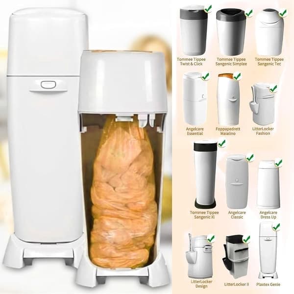 12 store bleposer med stor kapacitet - kompatible med Tommee Tippee og Angelcare