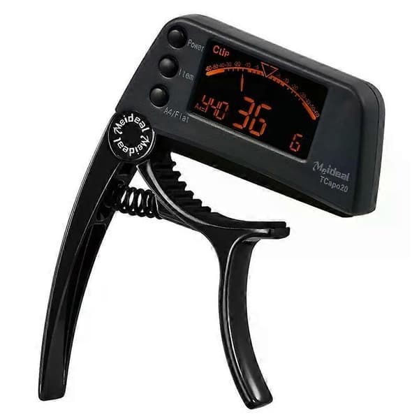 Multifunktionell 2-i-1 gitarrstämmare gitarrkapo TCapo20 med LCD för akustisk gitarr elbas aluminiumlegering A01