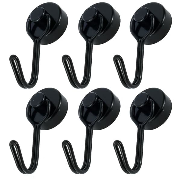 6-pack magnetkrokar, starka magnethängare