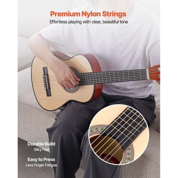Klassisk Gitarr - M5126 - 30 tum - Lindträ - Inkluderade Tillbehör Natur