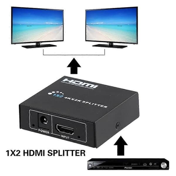 1 in 2 ut 4K x 2K HDMI-splitteradapter stöder 3D Full HD 1080P-upplösning för PS3 Xbox HDTV DVD