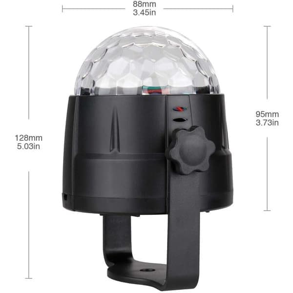 Diskokule LED Diskolys med 15 lysmoduser, Diskolys-effekter 360° roterbar RGB festbelysning LED Diskokule med USB-kabel til jul