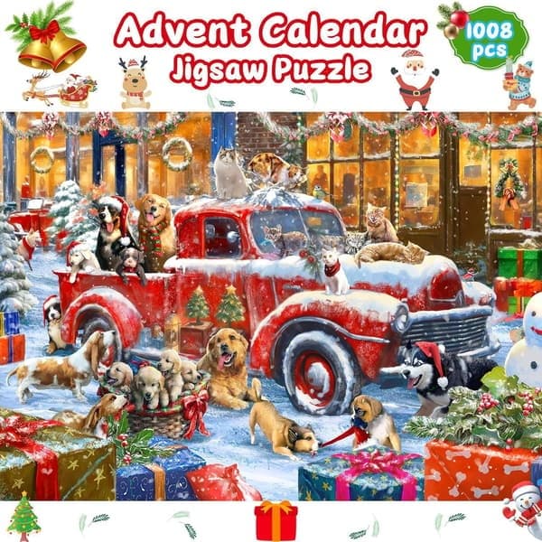 Adventskalender-puslespill 24 dager til jul Nedtelling Adventspuslespill D