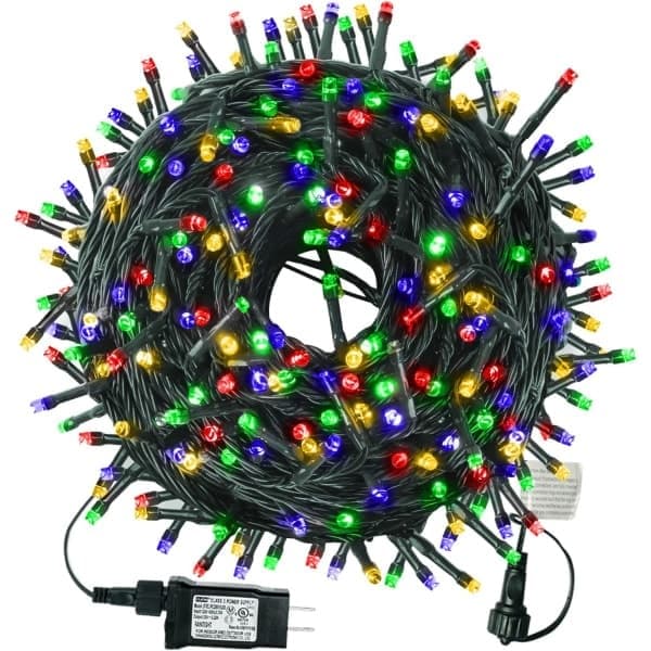 Julelys, vanntette juletrelys for utendørs bruk, 200 LED-lys, 20 meter, fargerike