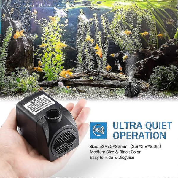25w 1500l/h Dränkbar Vattenpump Med 1,5m Strömsladd Och 2 Munstycken
