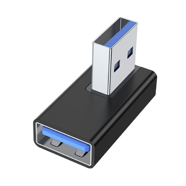 USB 3.0 Han til Hun 90 Graders Retvinklet Forlængeradapter USB Opadgående Forbindelse Data Synkronisering til Bærbar PC USB Blæser