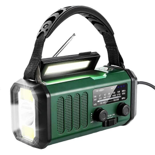Oppgradert 20000mAh Nødradio FM/AM/ Grønn