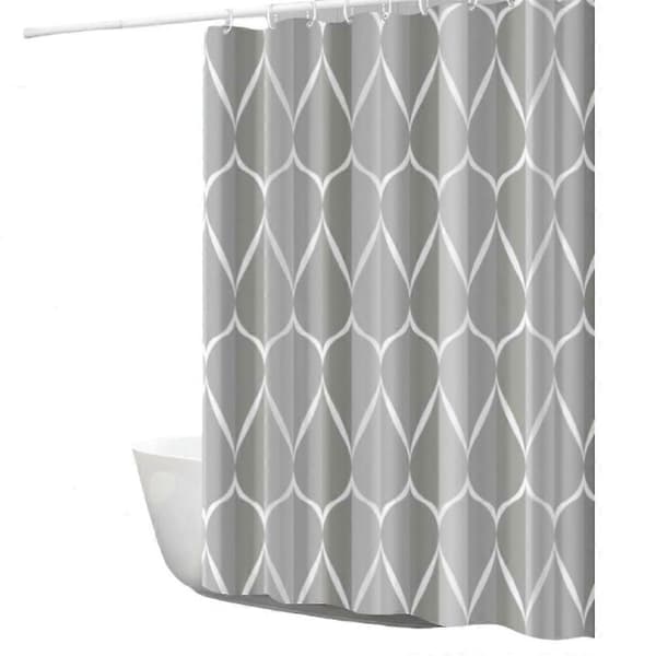 Dusjforheng 200x200cm, Vanntett Vaskbart Muggsikkert Polyester Dusjforheng Grey