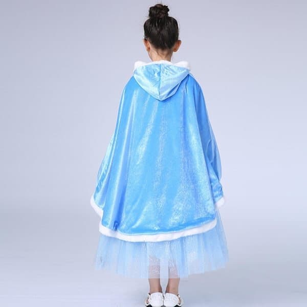 Prinsesse hettekappe kostyme for jenter maskerade Halloween jul karneval cosplay blå 5-6 år