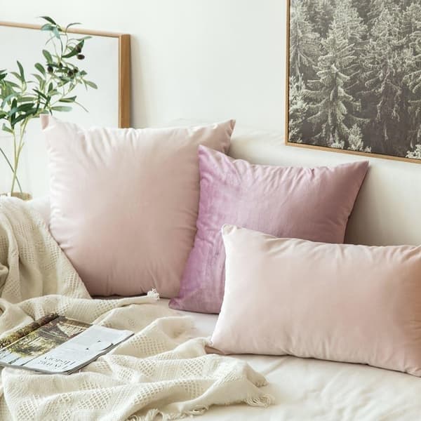 Pyntepude 45x45cm Pudebetræk til stue sofa soveværelse sæt med 2 til hverdagsbrug og også velegnet til helligdage som jul light pink