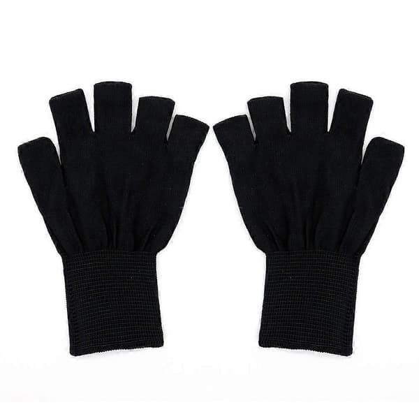 UV-beskyttende halvfingerhandsker til manicure gel neglelampe Black