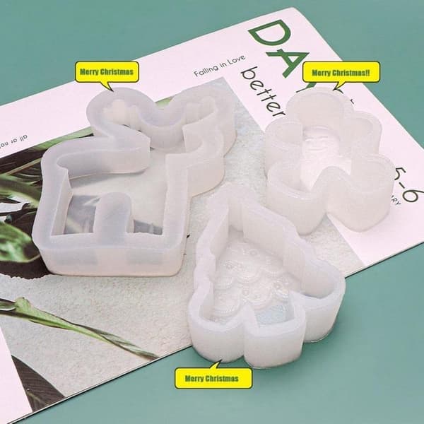 3D julelysforme, silikone sæbeforme med hjorte til lysfremstilling, honningkagemandsforme, DIY badebombe chokoladekagedekoration, ideel DIY