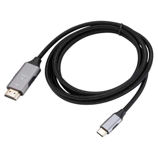 1,8 m Type-C hann til HDMI hann-kabel 8K 60HZ UHD videoadapter flettet ledning
