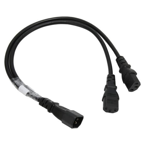 Enkelt C14 til Dobbelt 5-15R C13 Kort Strøm UPS Server Y Splitter Adapterkabel til PC Skærm Printer