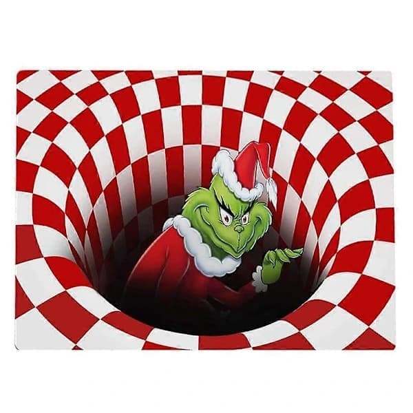 Grinch Julemåtte Skridsikker 3D Illusion Velkomstmåtte Juleboligindretningsgave