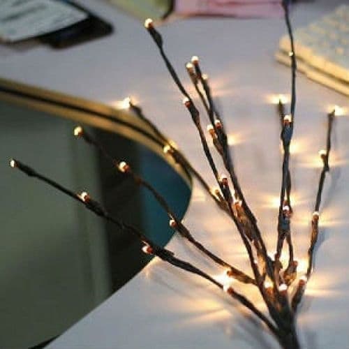 Lysgrener / Dekorasjonsgrener brune med 20 LED