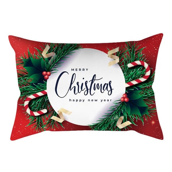 5 stk. puder - Generel stil rød juletema rektangulær plys dekorativt pudebetræk sofapudebetræk 30x50 cm