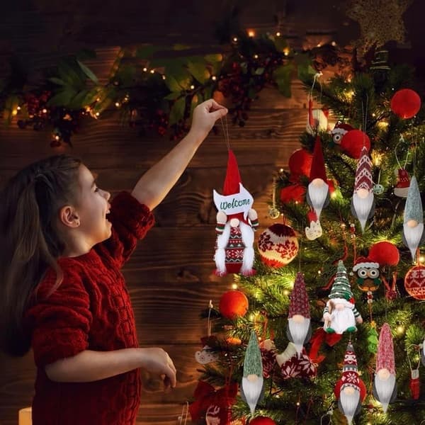 Julens tomteadventskalender, 24 dagars juladventskalender med 24 tomtar, julnedräkningskalenderpresent juldockor