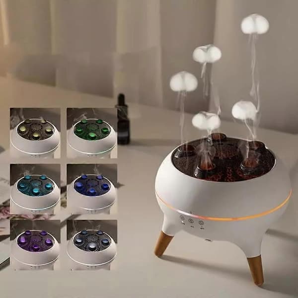 3-i-1 Dynamisk Manet Luftfukter og Aromaterapi Diffuser for Soverom UK plug