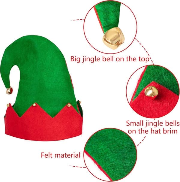 Moon Boat 3-pack Jul Tomtefilt Mössa - Jingle Bells Semesterfest Kostym Presenter Tillbehör