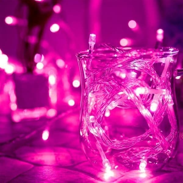 Ljusslingor Utomhus Inomhus 200LED 20M (Rosa) Julgransbelysning IP44 Vattentät, Trädgårdsbröllopsfester