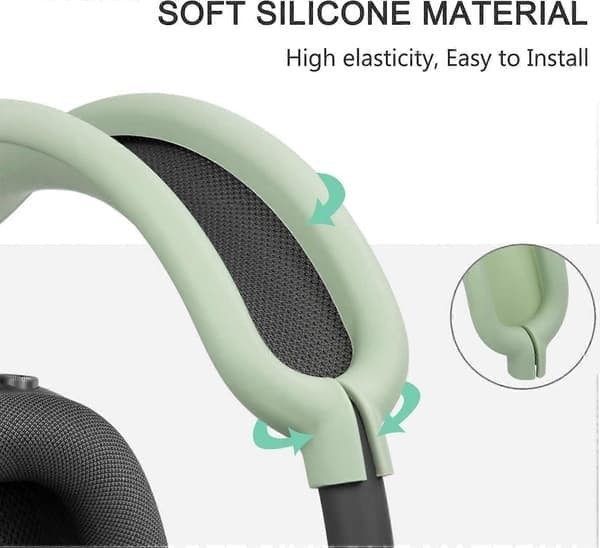 Beskyttelsessett for AirPods Max, hodebåndsdeksel + TPU-deksel + silikonøreputer, svettesikre tilbehør, lett vaskbart
