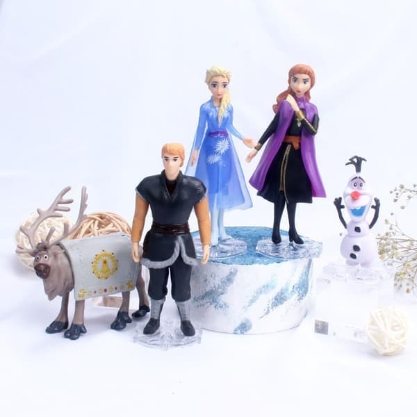 Frost Actionfigurer Kagepynt Legetøj, Frost Kagepynt til Fødselsdagsfest (5-pak)