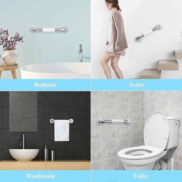 Toiletgreb, badekar sikkerhedsgreb, vægmonteret rustfrit stål badeværelsesgreb, skridsikkert badekar greb, brusegreb til