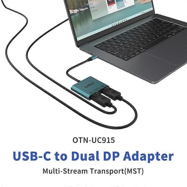 ONTEN OTN-UC915 USB-C till dubbel DP 4K 60Hz-omvandlare Multi-Screen Display Adapter