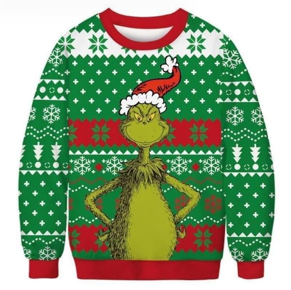 Grinch julpar tröja dam huvtröjor BBB XL