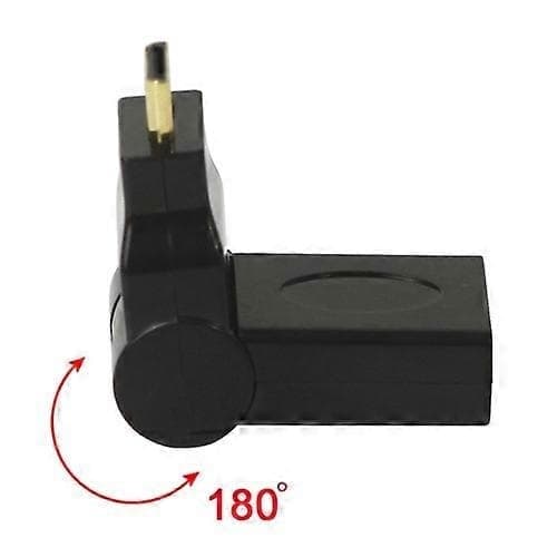 Micro HDMI hann til HDMI hunn 90 180 graders svingbar rettvinklet adapter