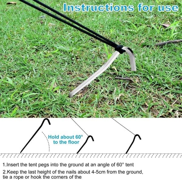 Kraftige teltplugger: 14-pakning, 18 cm, aluminium, egnet for hardt underlag - ideell for camping