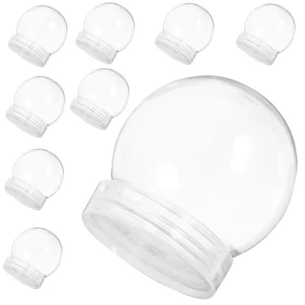 24 st DIY Snöglob Plast Transparenta Plastbollar Vattenglob för Julpyssel (S)