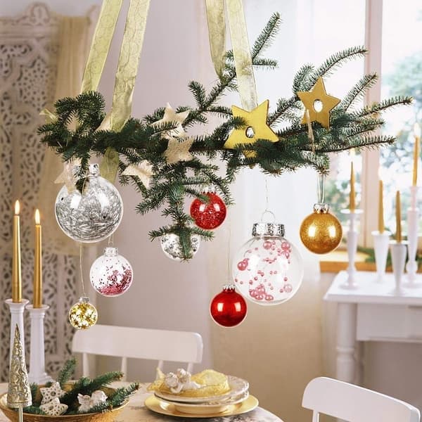 30 stykker juletræskugler, 5 stilarter guld jul