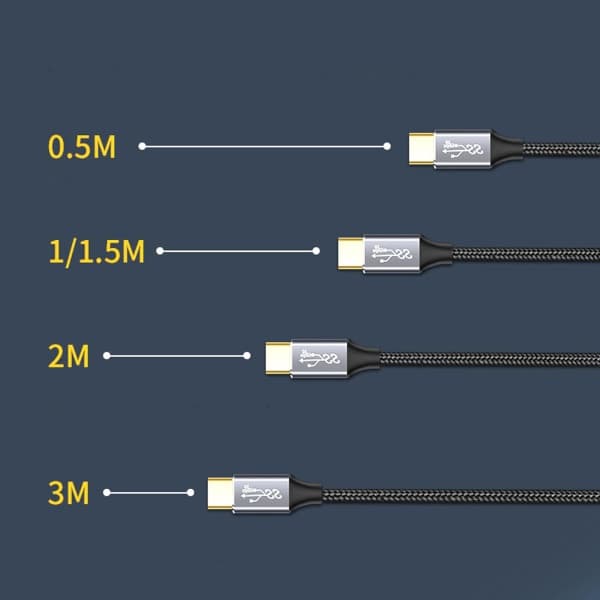 USB C förlängningskabel USB C förlängningskabel 100W hane till hona laddningsdatakabel 1m