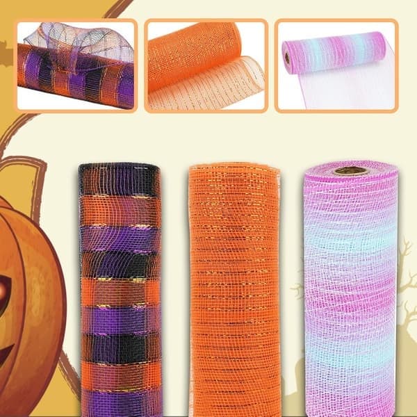 Deco Mesh Bånd, Dekorativt Julebånd, Dekorative Halloween Mesh Ruller til Kranse, Håndværk og Julepynt