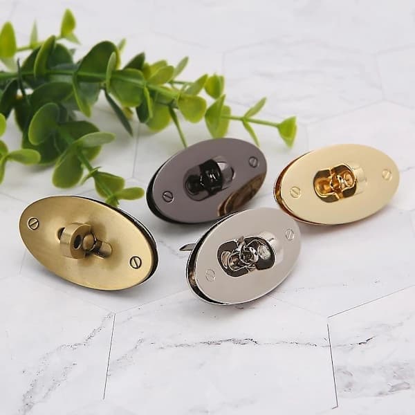 Oval Twist Lock Taske til Etui Lås Spænde til Håndtasker Tilbehør DIY Håndværk